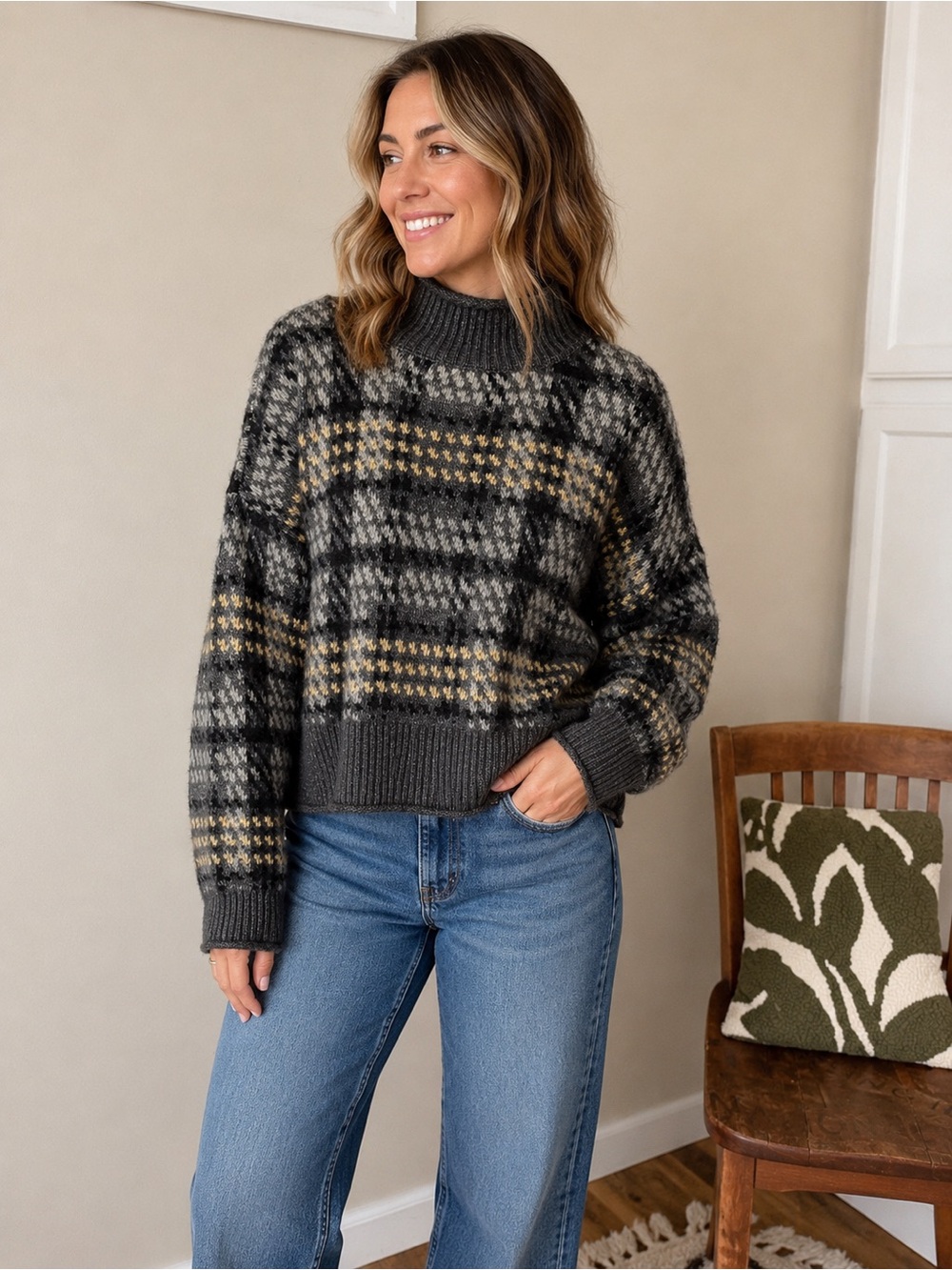 Arizona Jean Co. Oversized Mock Neck Knit Sweater – M/L